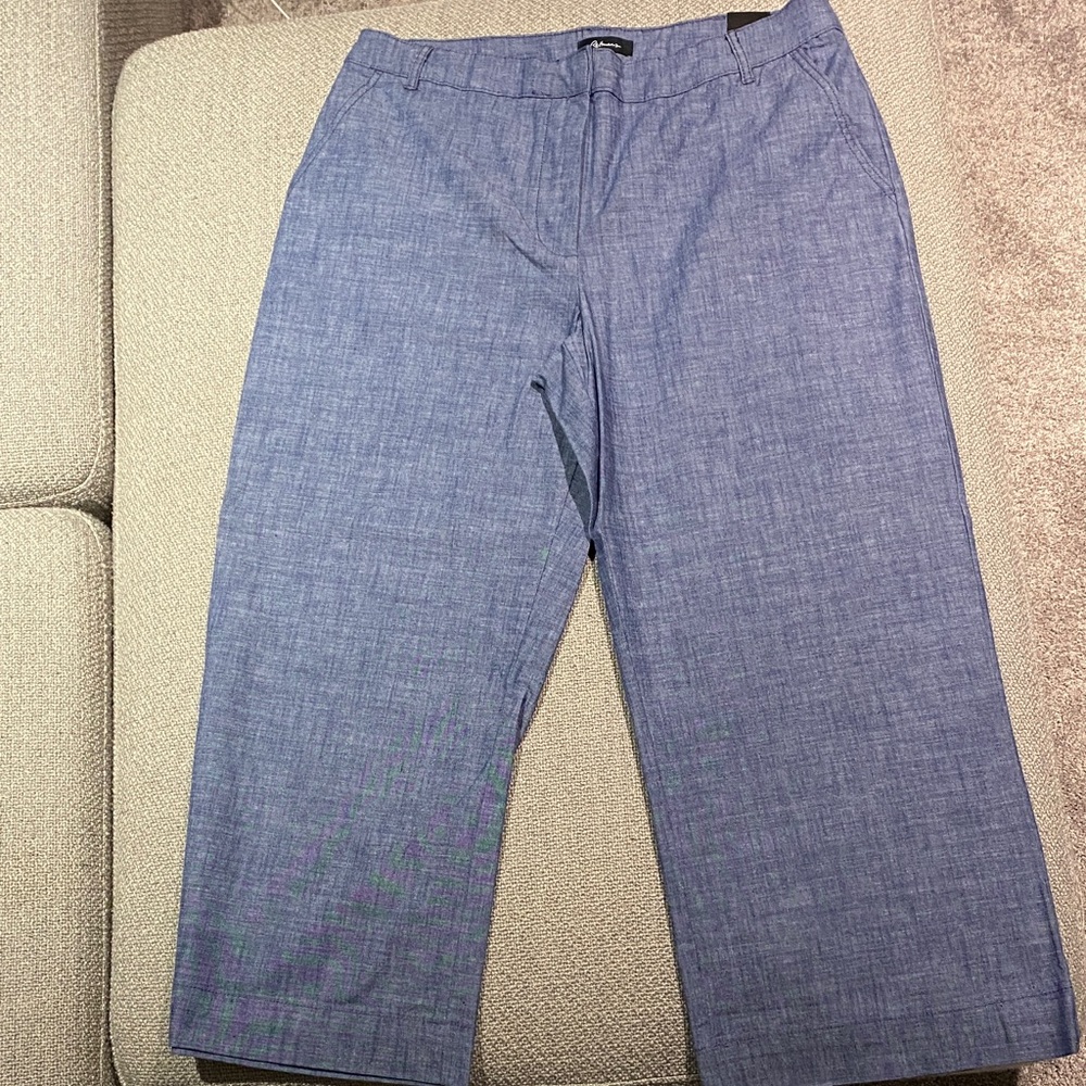 Reitman’s wide leg high rise blue like denim Pants size 14 NWT